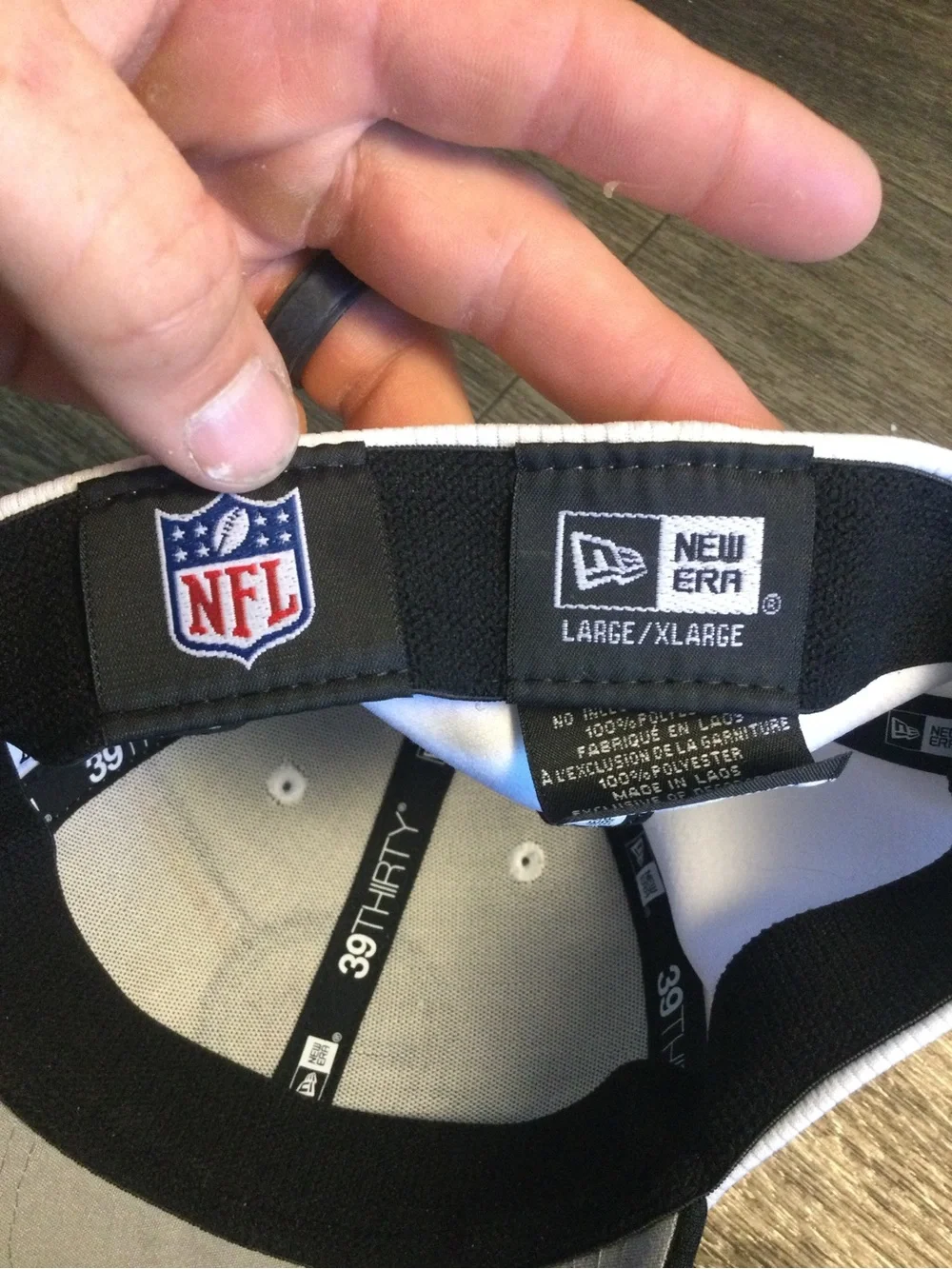 New Era Black and White NFL 39THIRTY Fitted Cap
